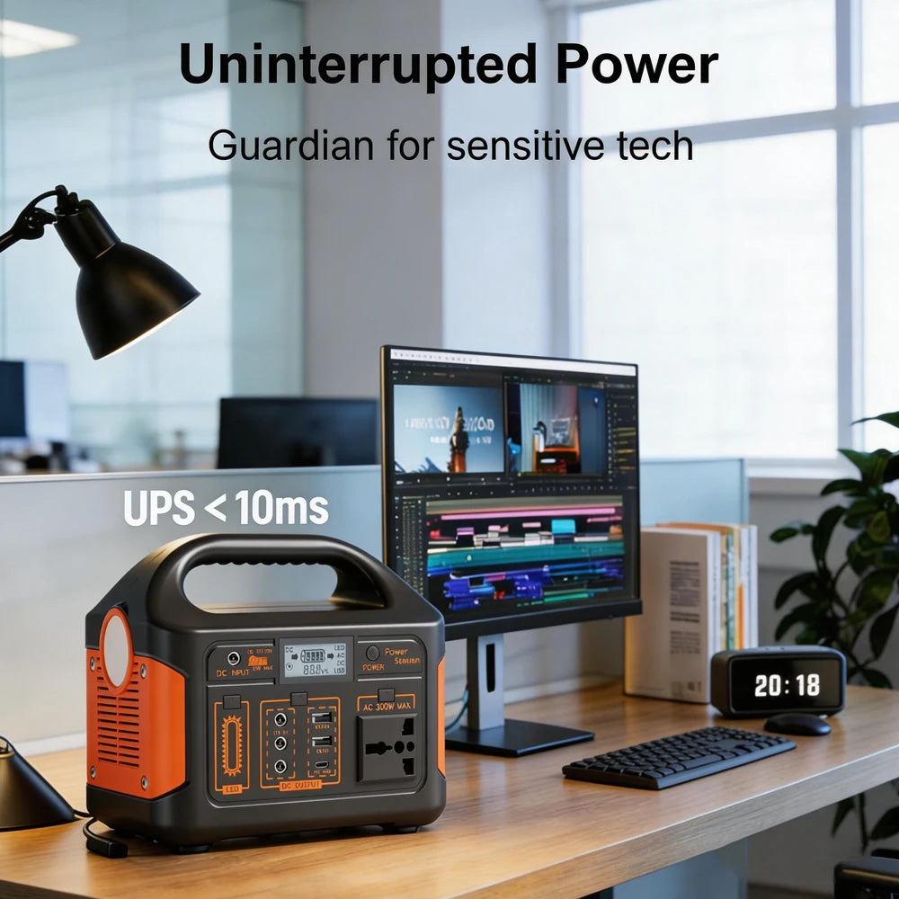Gaiaray 500W/300W Portable Power Station with LiFePO4 Battery & Solar Generator