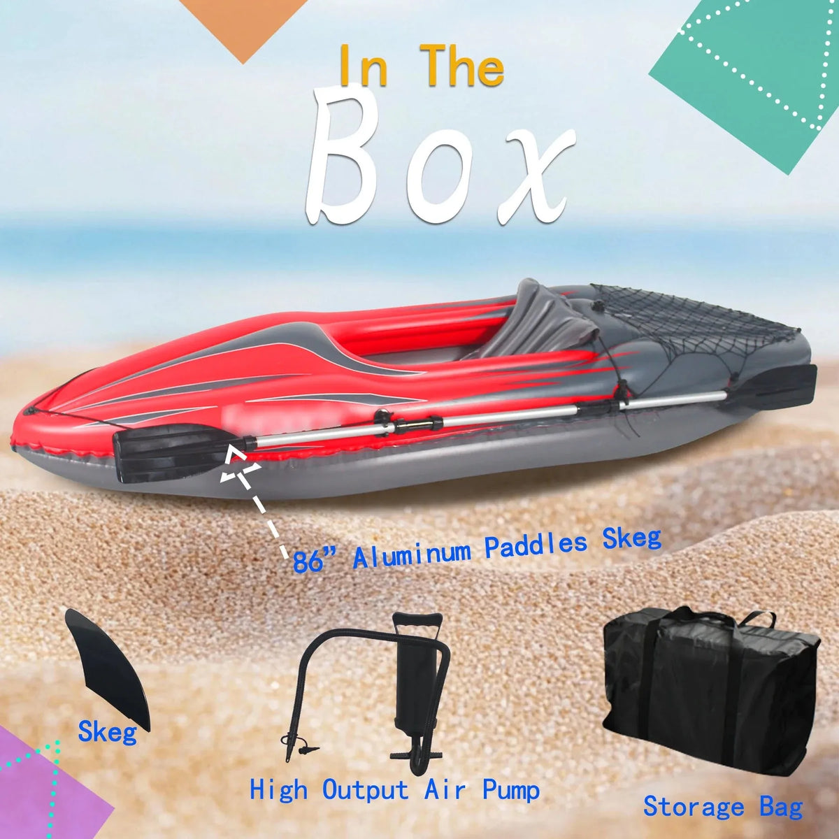 1-Person Inflatable Fishing Kayak Set with Paddle & High-Output Pump