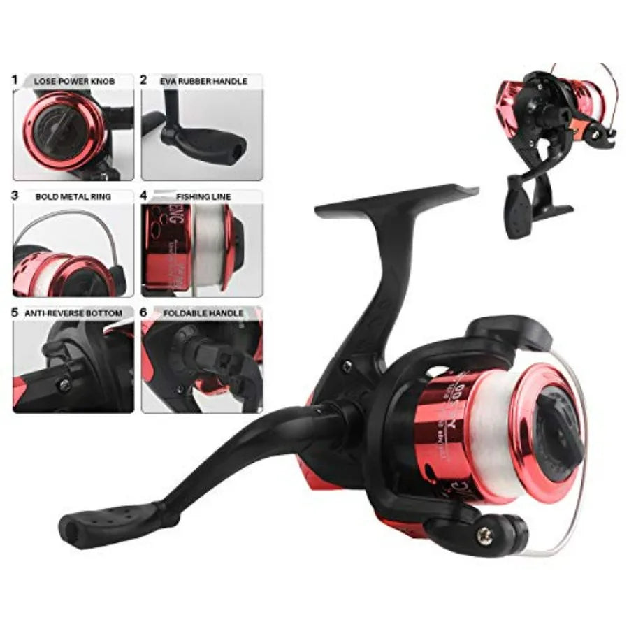Telescopic Fishing Rod Reel Combo 2pcs 5.9FT/6.89FT Collapsible Fishing Pole Spinning Reel Lures Tackle Bag All-in-one Fishing