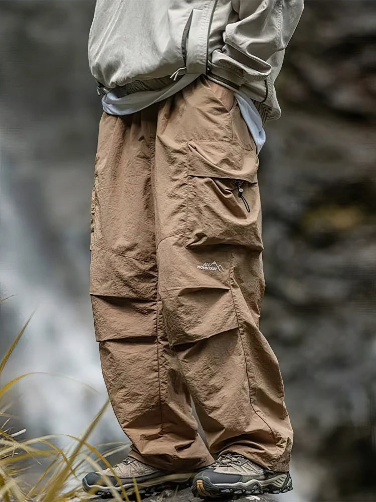 Vintage Baggy Hiking Cargo Pants Men Waterproof Casual Sport Outdoor Wide leg