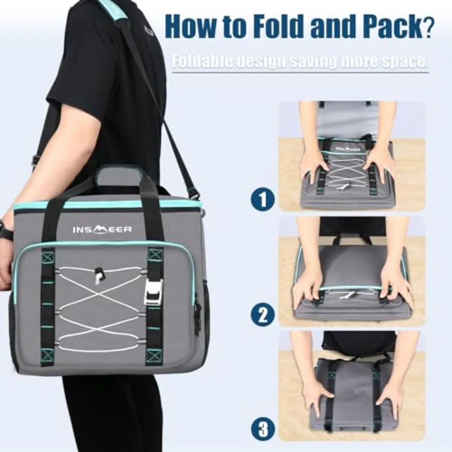 Insulated Cooler Bag 90Cans/55L Large Cooler Bag Soft Sided Cooler with Shoulder Strap