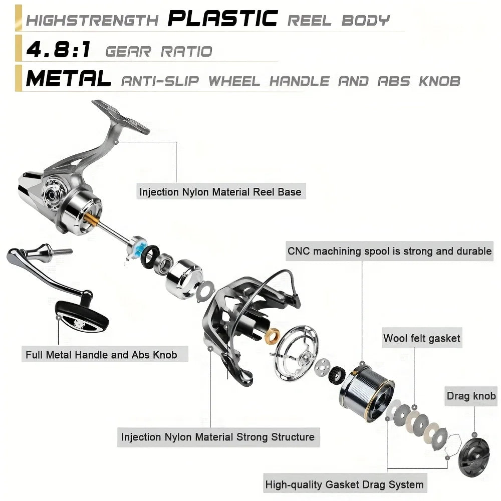 Stainless Steel Bearing Spinning Fishing Reel 8000 9000 10000 12000 14000 25KG Powerful Reel