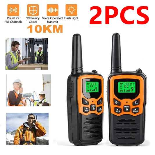2PCS Handheld Walkie Talkie Radio Long Range 100 Mile Two Way Radio Comunicador Transceiver Charge Headset Waterproof Outdoor