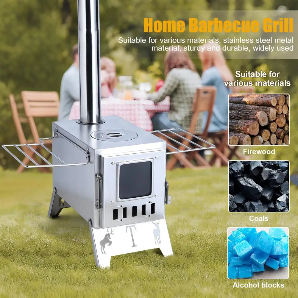 Portable Wood Burning Camping Stove for Hot Tents & Outdoor Heating