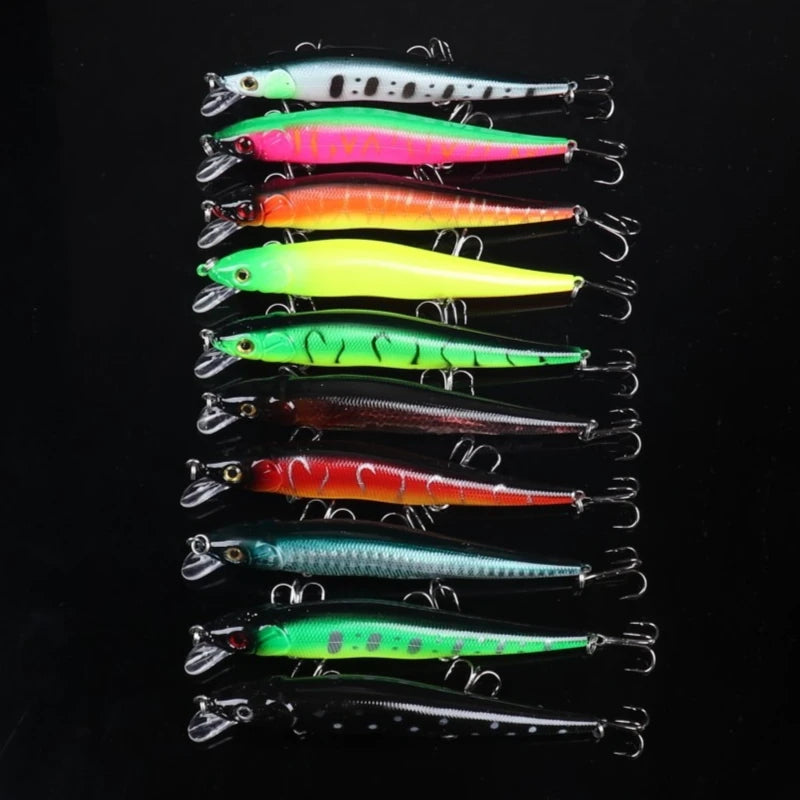 60-Pack Mixed Plastic Hard Fishing Lure Set