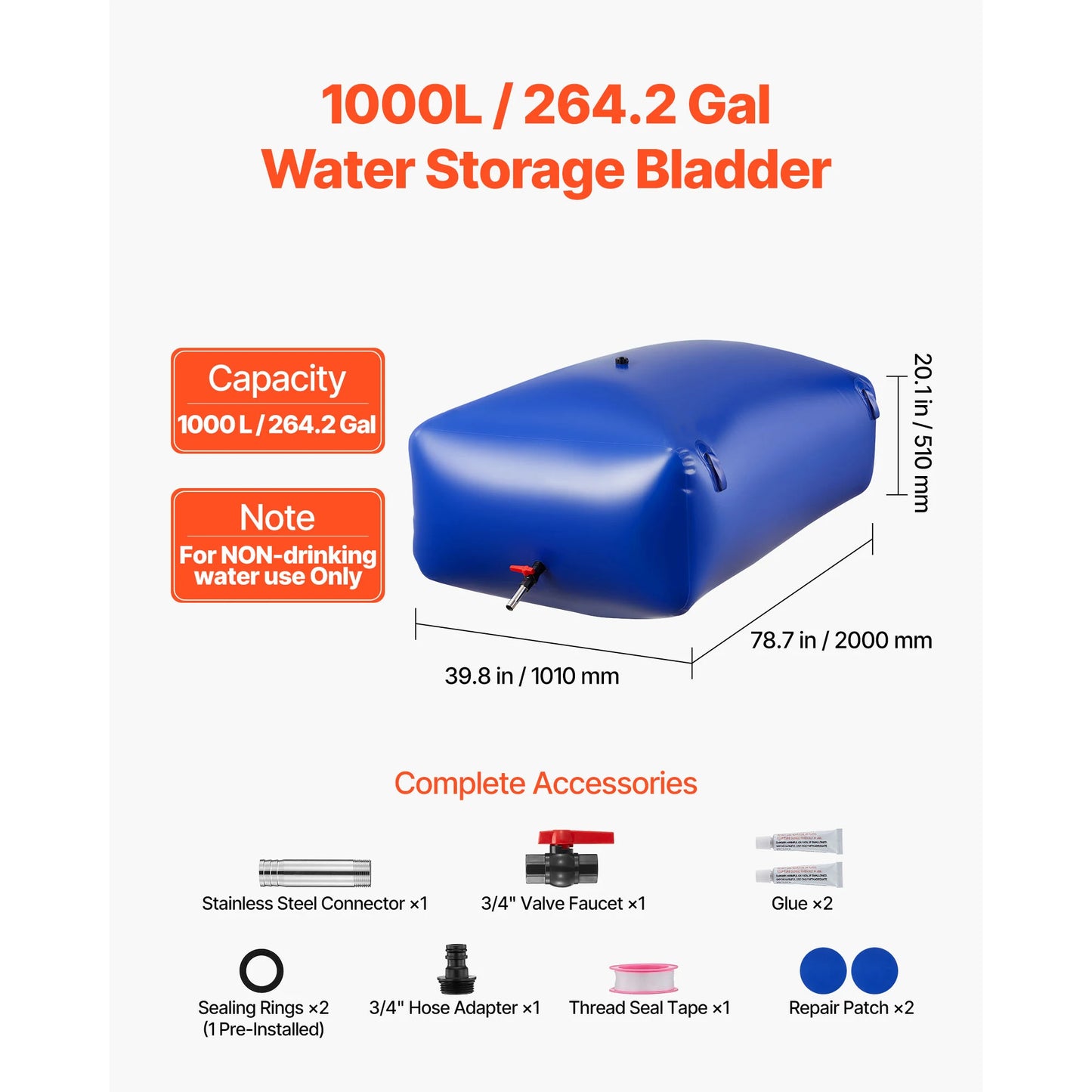 SucceBuy Portable & Collapsible Water Storage Containers for Camping