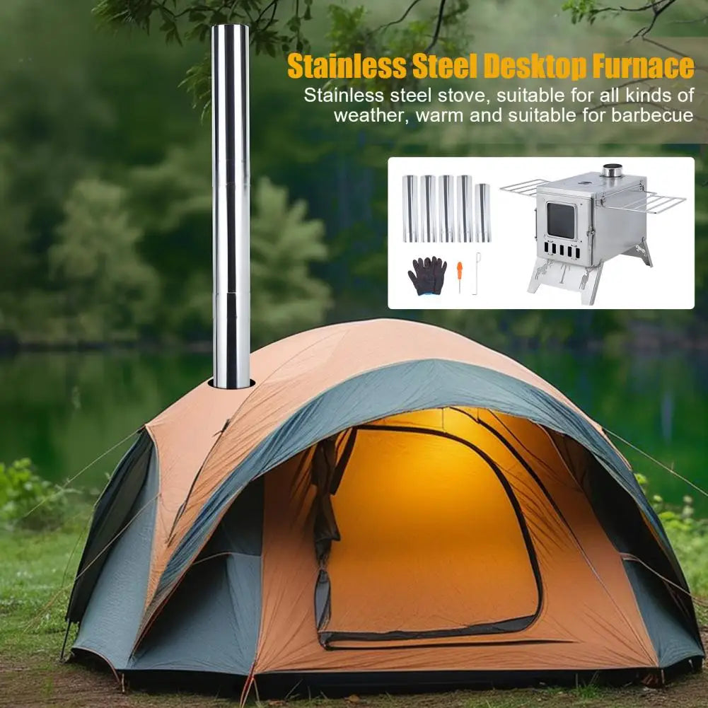 Portable Wood Burning Camping Stove for Hot Tents & Outdoor Heating