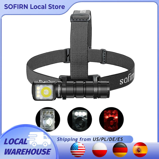 SOFIRN HS42 Headlamp 2100lm 18650 EDC USB C Rechargeable Flashlight SST40 LED Torch with Magnetic for Camping