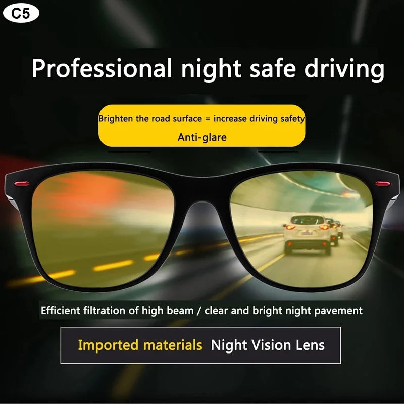 Night Vision Glasses PC Frame Polarized Sunglasses Men Outdoor Sport Sun Glasses Day Night Vision Driver Night Glasses 2029