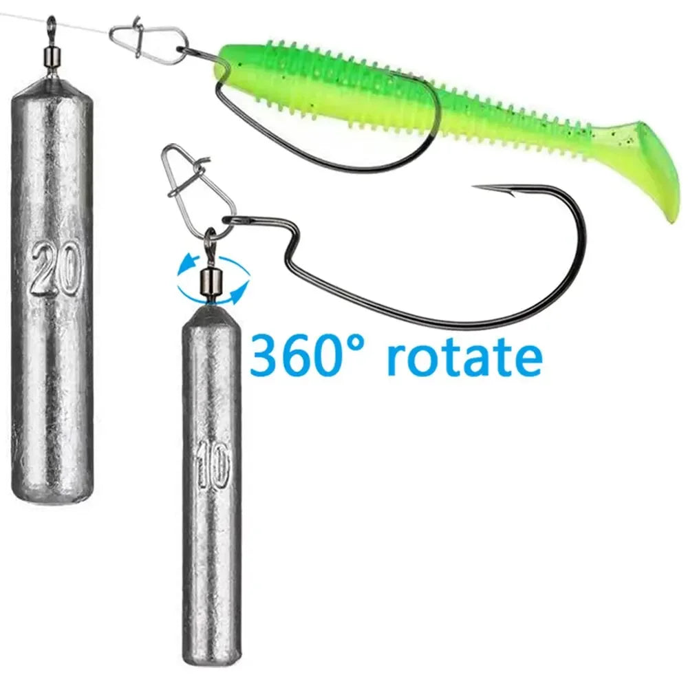 Fishing Weight 15PCS/Lot Sinker Mold 3.5g 5g 7g 10g 14g 20g Tube Bullet Plumb Pendant