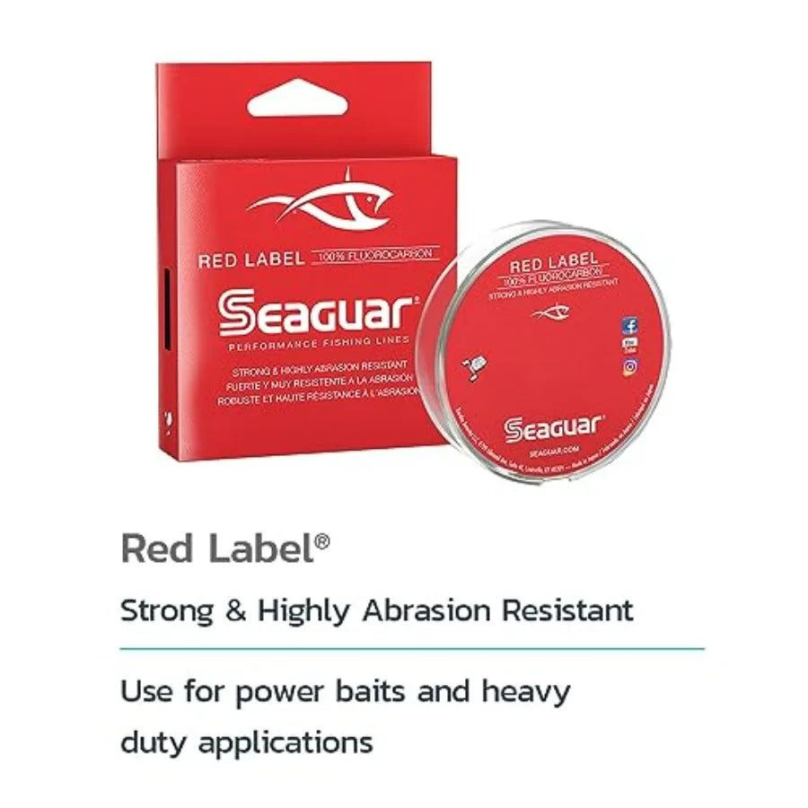 Seaguar Red Label Fishing Line for Power Baits Fluorocarbon Clear Multiple Sizes