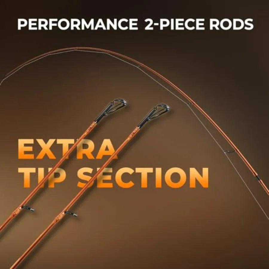 Lethal Blaze Twin-Tip Fishing Rods, IM6 Graphite Blanks ing and ning Rods, 2-Piece Rod with Extra Tip