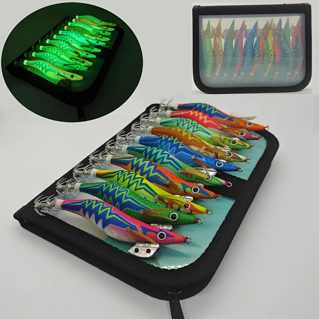10 PCS Squid fishing bait squid hook sea fishing bait luminous