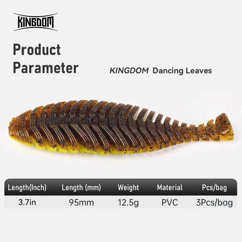 Kingdom 3-Pack Soft Shad Swimbaits (3.7" / 0.44 oz) for Bass & Pike