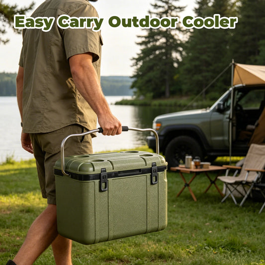 25-Quart Heavy-Duty Portable Hard-Shell Cooler Box with 5–7 Day Ice Retention
