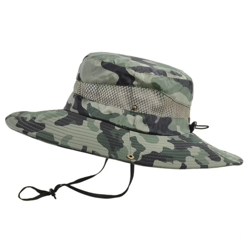 Summer Men Breathable Sun Hat Outdoor Traveling Fishing Hiking Hat