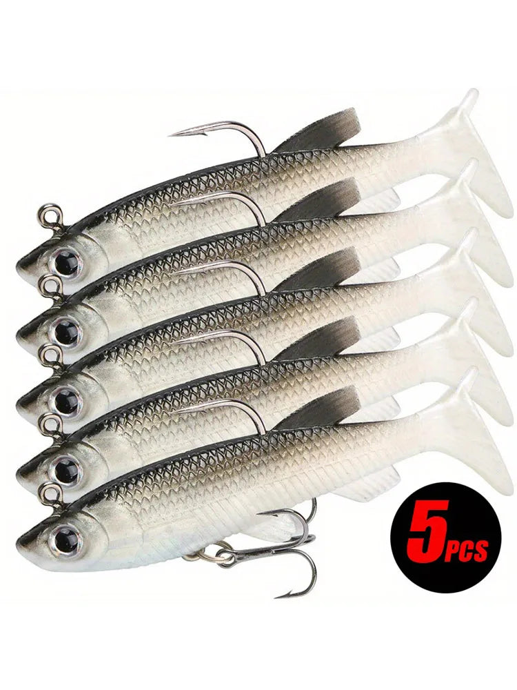 5Pcs Realistic Soft Bait-8Cm Realistic Bait-High-Quality Sharp Hook for Freshwater Fishing