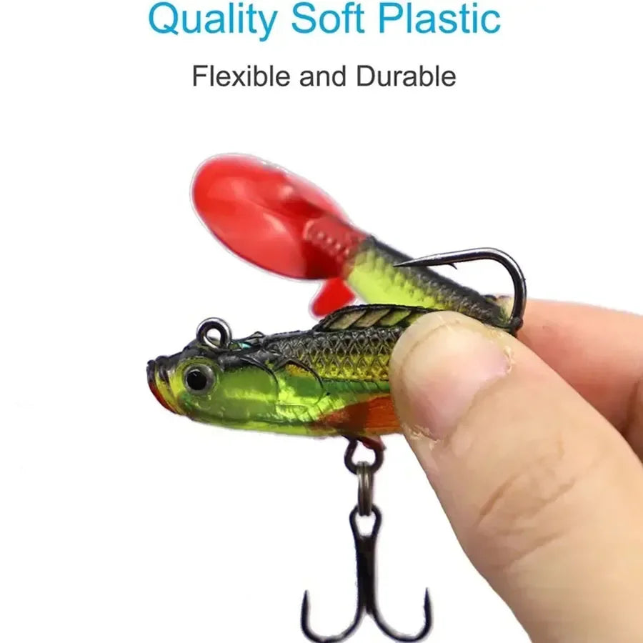 6PCS Wobblers Artificial Baits Fishing Tackle Soft Silicone Bait