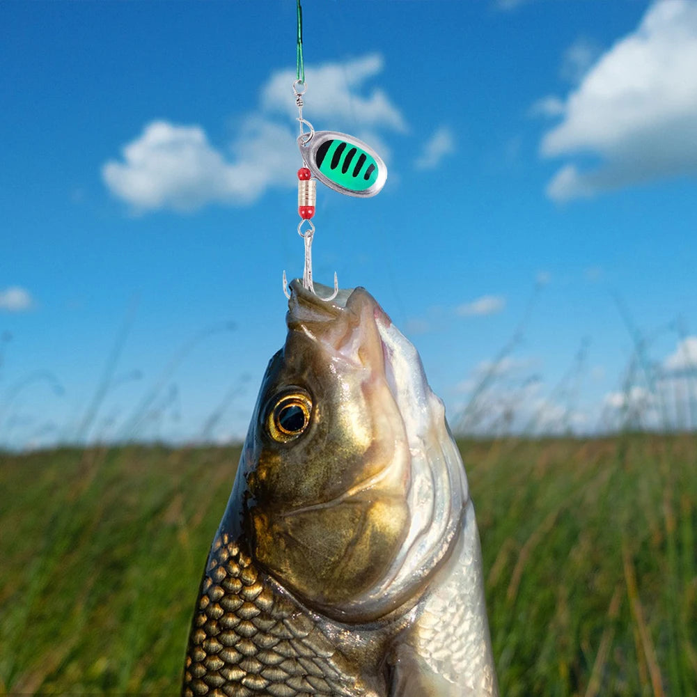 30pcs Metal Spoon Spinner Fishing Lure with Treble Hook Spoonbait Crankbaits Fishing Wobblers for Bass Trout Perch Pike