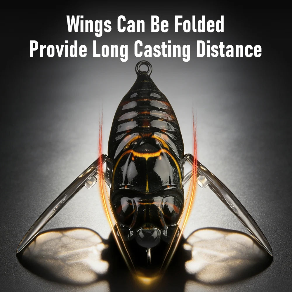 Kingdom 3-Pack Mini Cicada Topwater Lures (1.1" / 0.08 oz) for Bass & Trout