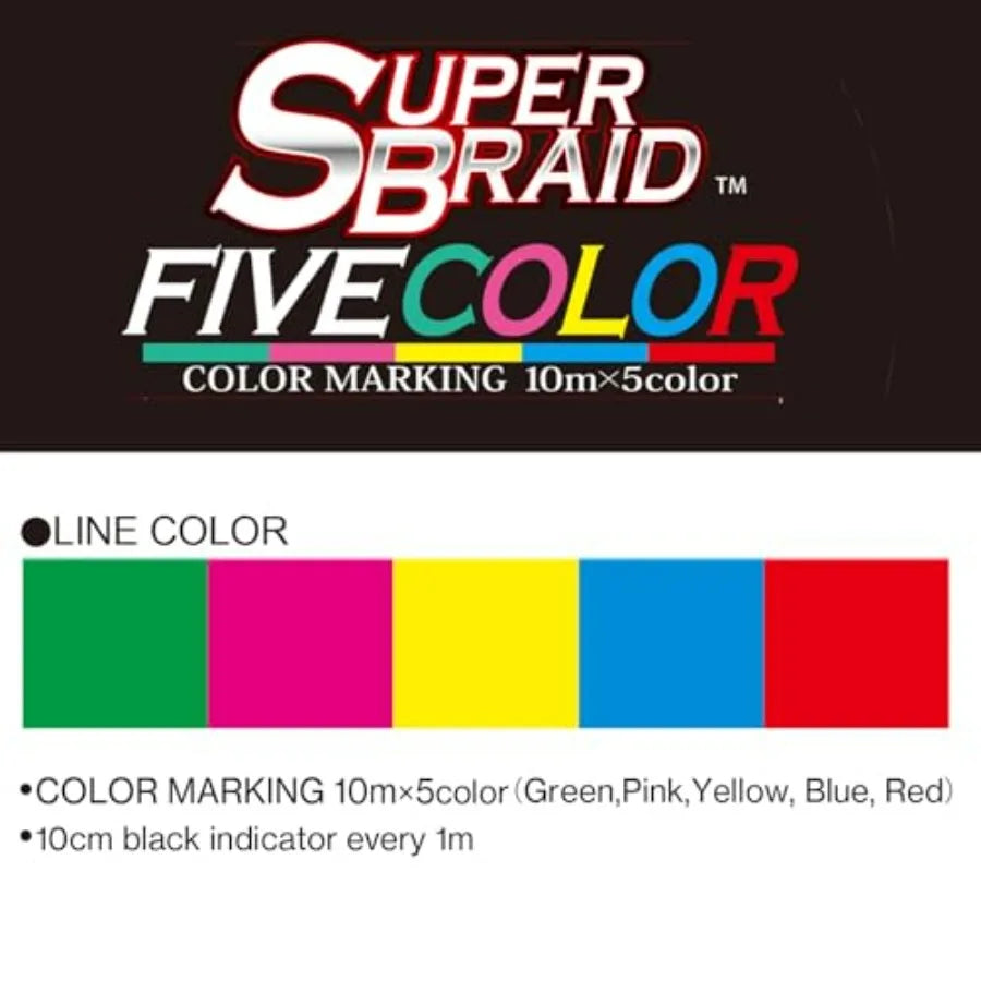 Yo-Zuri Superbraid 660 yd Floating Braid 5-Color 100 lb Fishing Line for Saltwater Angling Durable High-Visibility Braided Line
