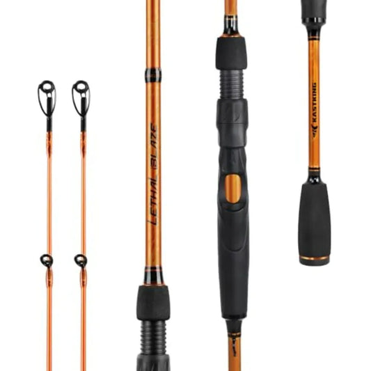 Lethal Blaze Twin-Tip Fishing Rods, IM6 Graphite Blanks ing and ning Rods, 2-Piece Rod with Extra Tip
