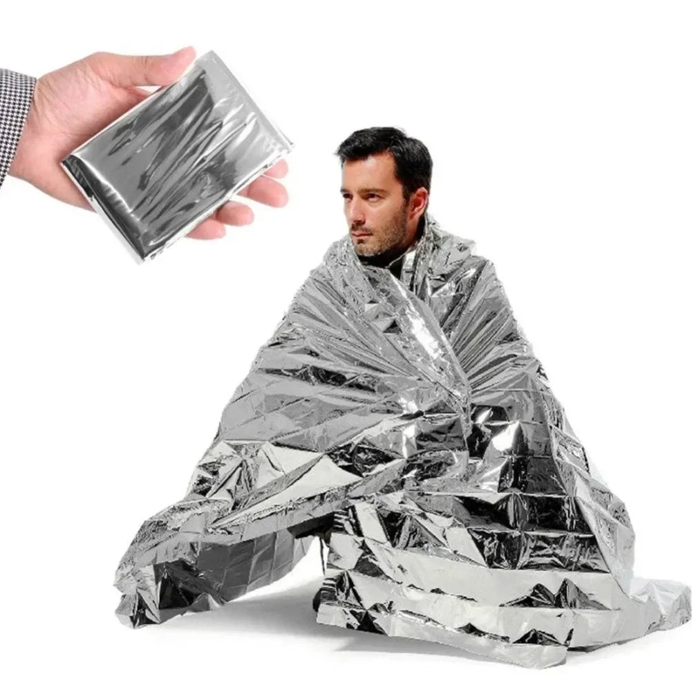 1-20PCS Emergency Blanket Outdoor Survival Windproof Insulation Foil Thermal Rescue Blanket
