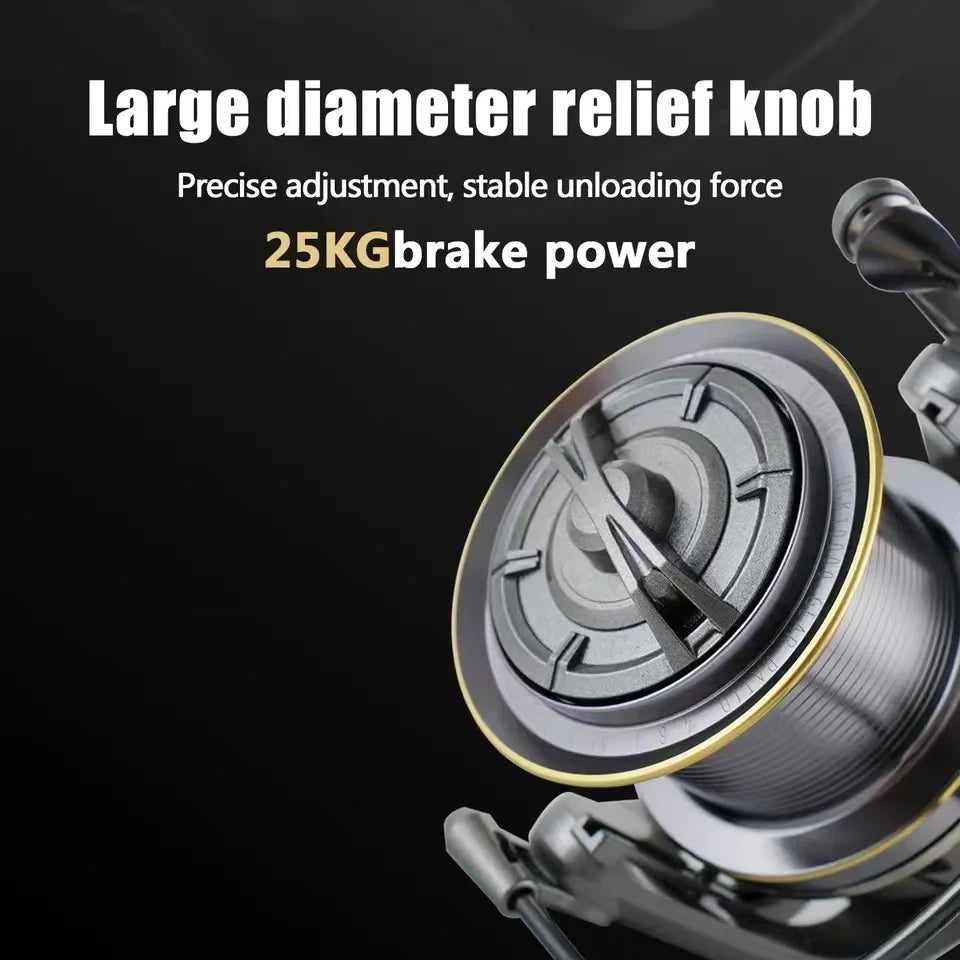 Stainless Steel Bearing Spinning Fishing Reel 8000 9000 10000 12000 14000 25KG Powerful Reel