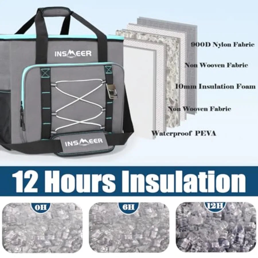 Insulated Cooler Bag 90Cans/55L Large Cooler Bag Soft Sided Cooler with Shoulder Strap