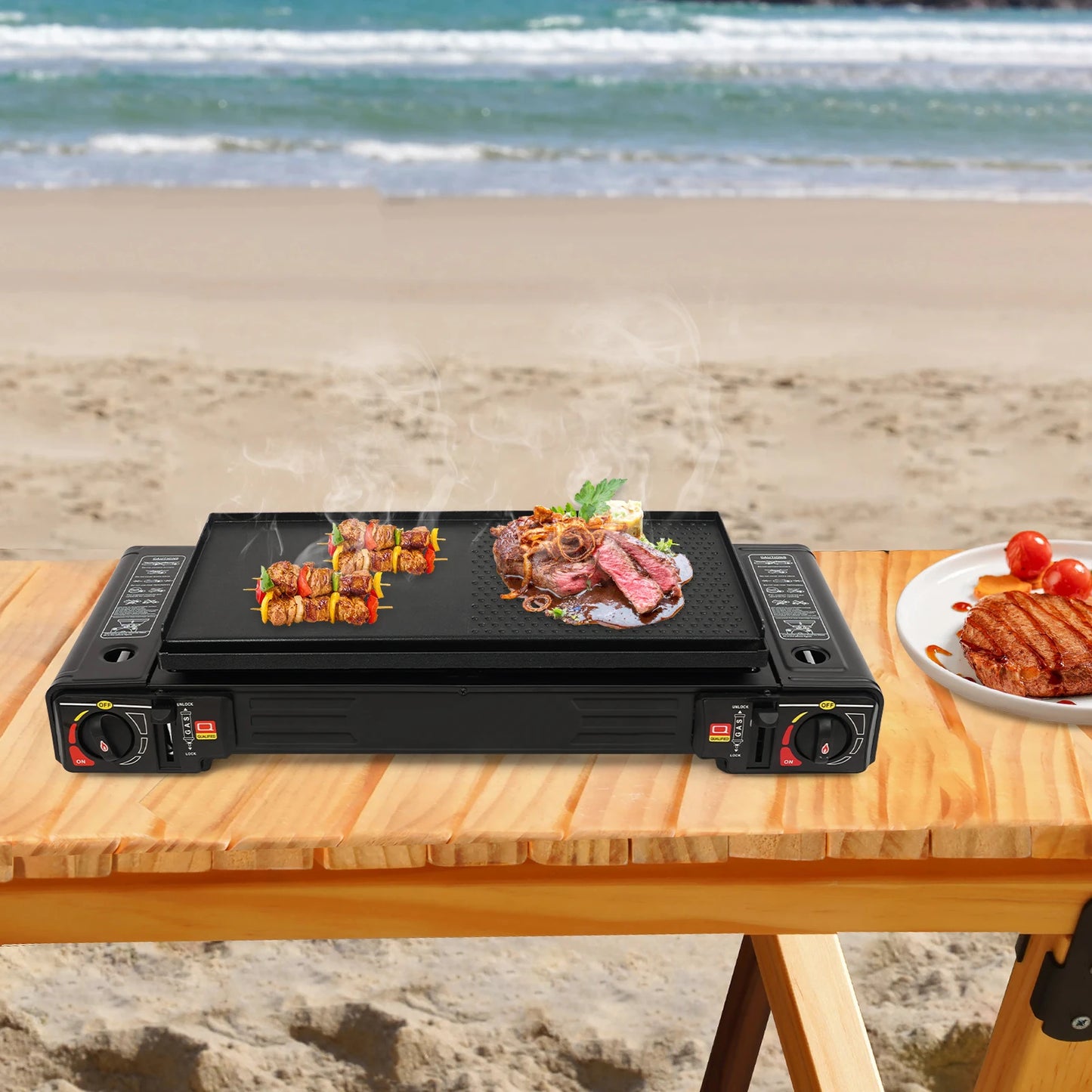2500W Portable Camping Stove 2 Burners Portable Case