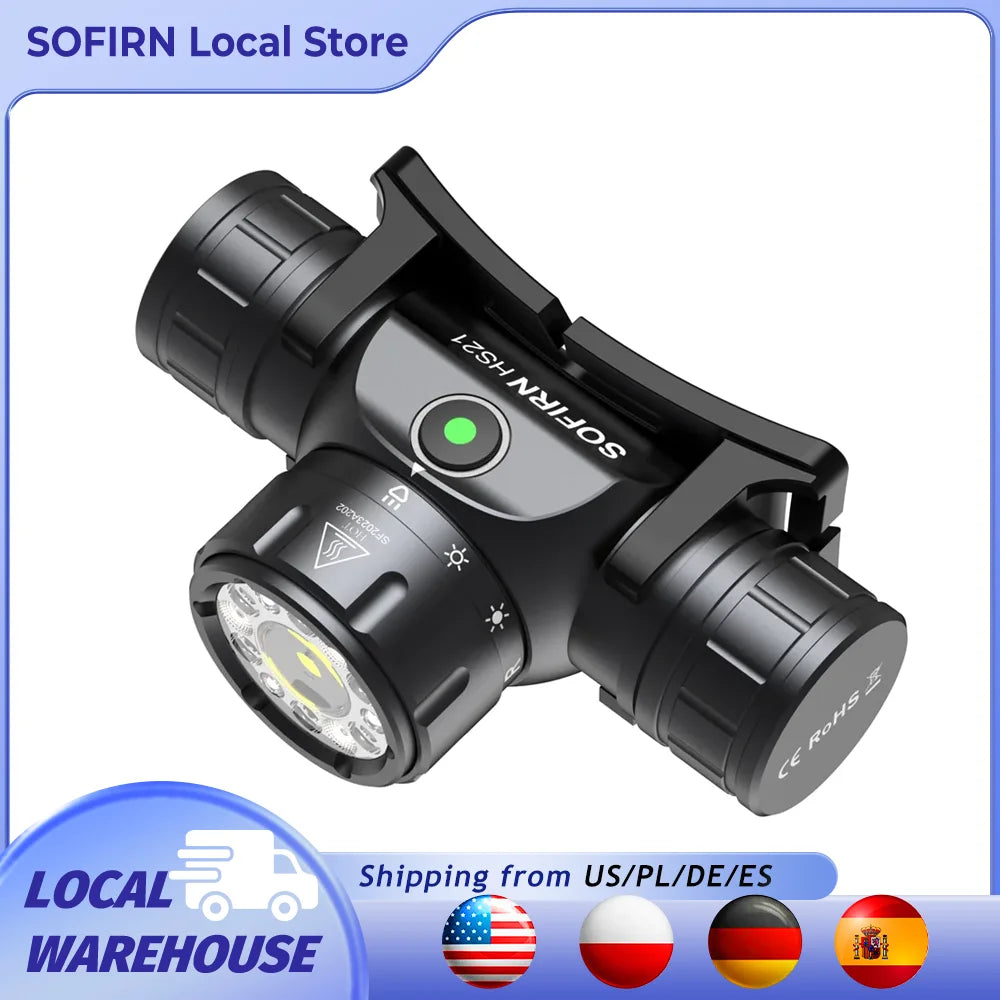 Sofirn HS21 2000LM Rechargeable LED EDC Headlamp with Infrared Sensor