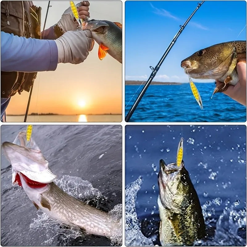 5-Pack 0.74 oz Spinnerbait Spoon Lures for Bass Fishing