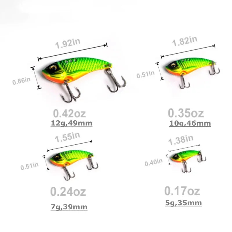 Wondersee 5PCS with Box Switchable Vibration VIB Spinner Spoon Jerkbait