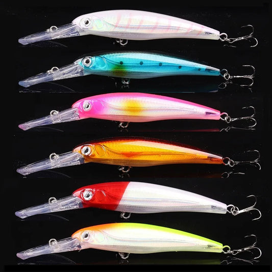 6-Pack 6.7-Inch Big Sea Fishing Minnow Crankbaits (1.09 oz)