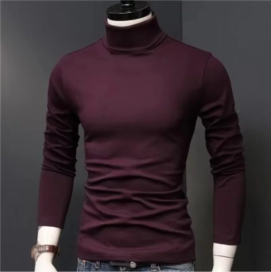 Thermal Underwear Tops Men High Neck Thin Slim Fit Long Sleeve T-shirt