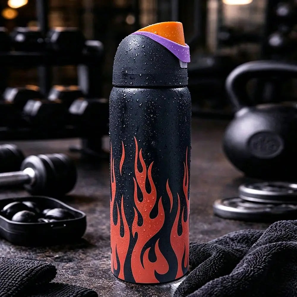 Insulated Stainless Steel Sports Water Bottle with Straw