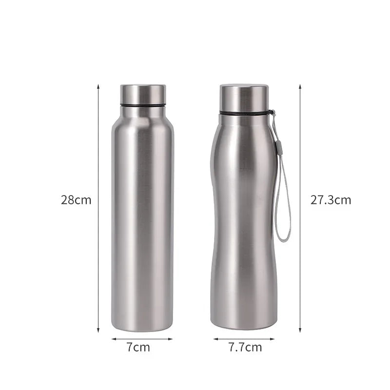 1000ml Rugged Single-Layer Stainless Steel Sports Water Bottle