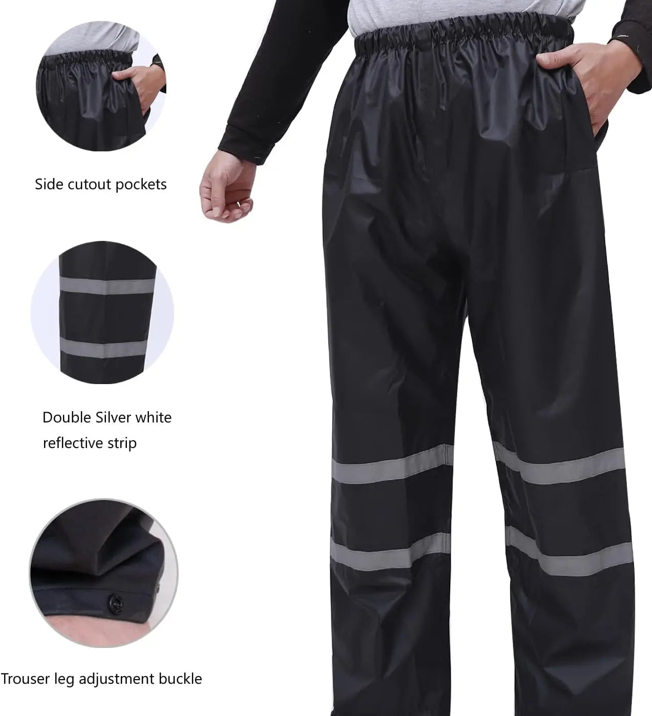 Waterproof Rain Suit for Men & Women, Lightweight Reflective Gear Jacket Pants Set Fishing Outdoor Hiking