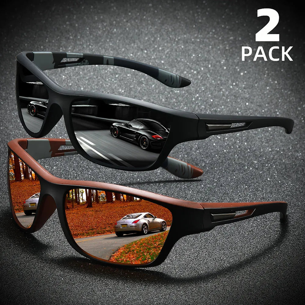 2pcs Polarized Wrap Around Sunglasses for Men and Women  Protection Glasses Perfect for Outdoor Sports Travel Driving