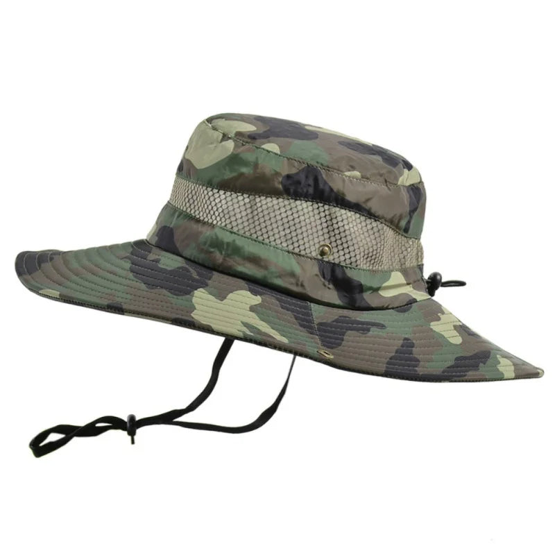 Summer Men Breathable Sun Hat Outdoor Traveling Fishing Hiking Hat