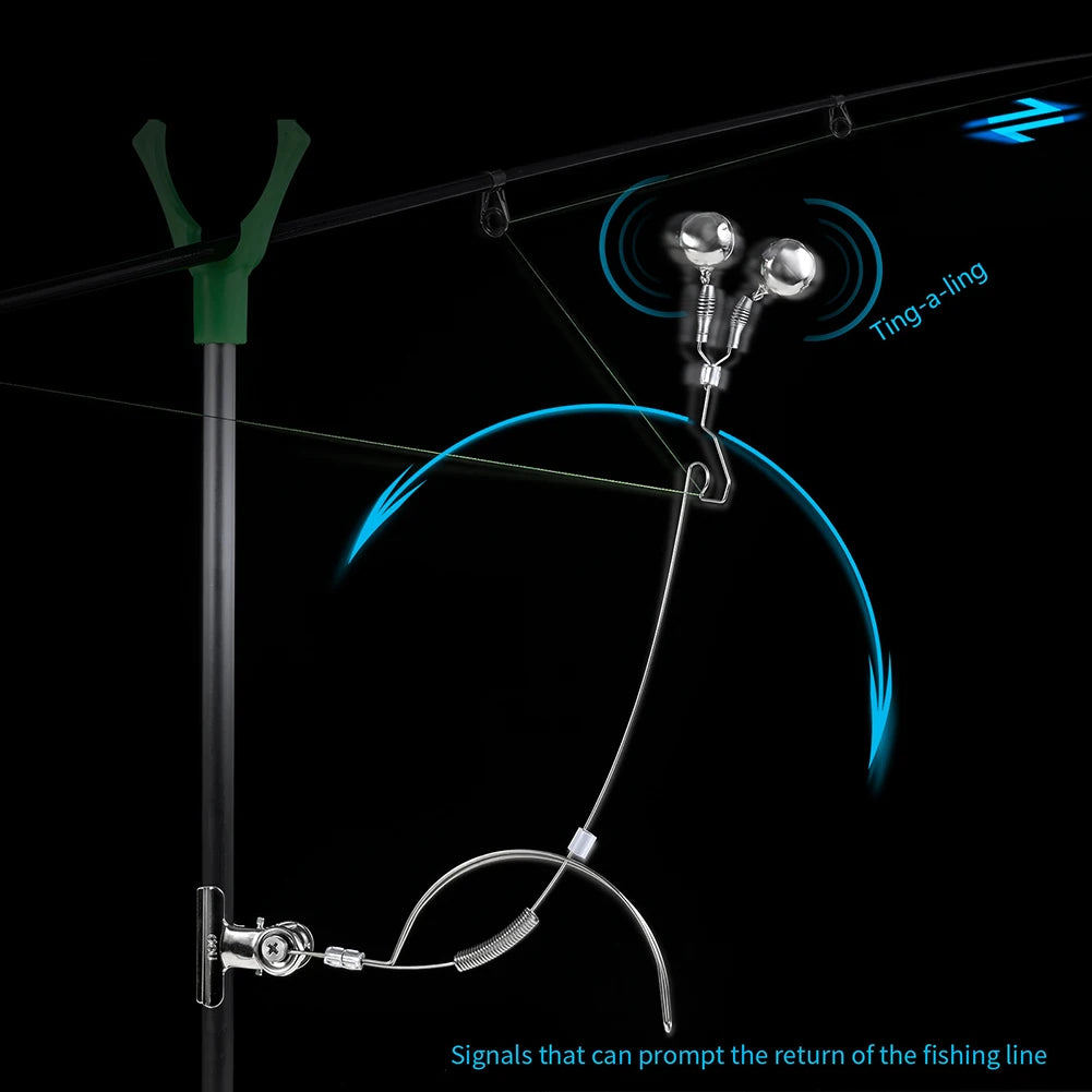 Fishing Rod Bite Bait Alarm Stainless Steel Night Fishing Alarm Bells Carp Tackle Anti-corrosion Anti-rust Fishing Equipment