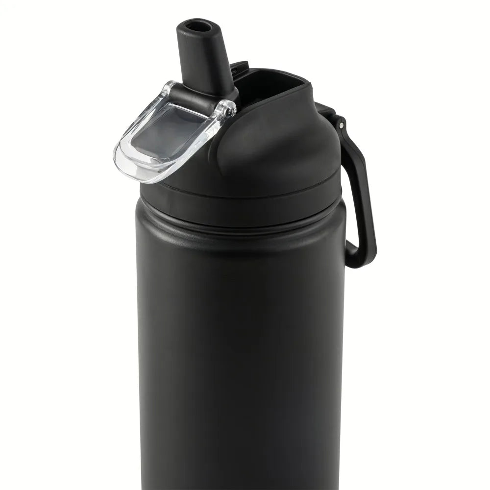 24 oz Insulated Stainless Steel Sports Water Bottle with Straw Lid