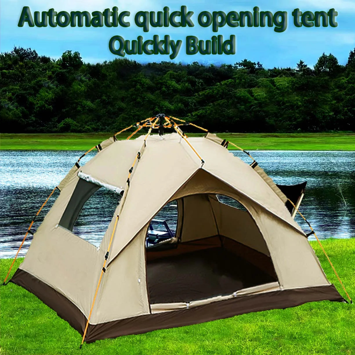 Outdoor shelter Sunshade Self-driving Travel Camping Tent Reactive tent 4 person waterproof