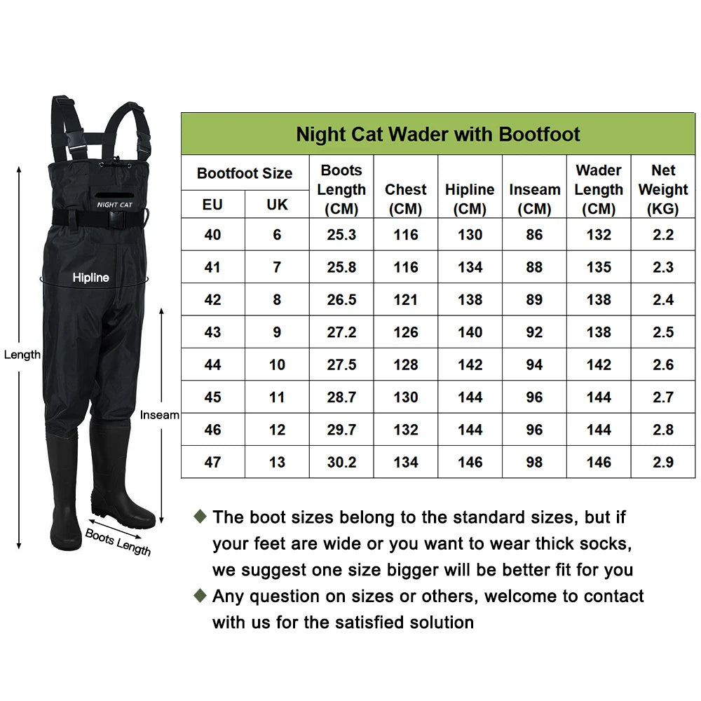 Men's Breathable Waders Waterproof Nylon Chest for Fishing And Hunting Comfortable Repairable Fishing Gear