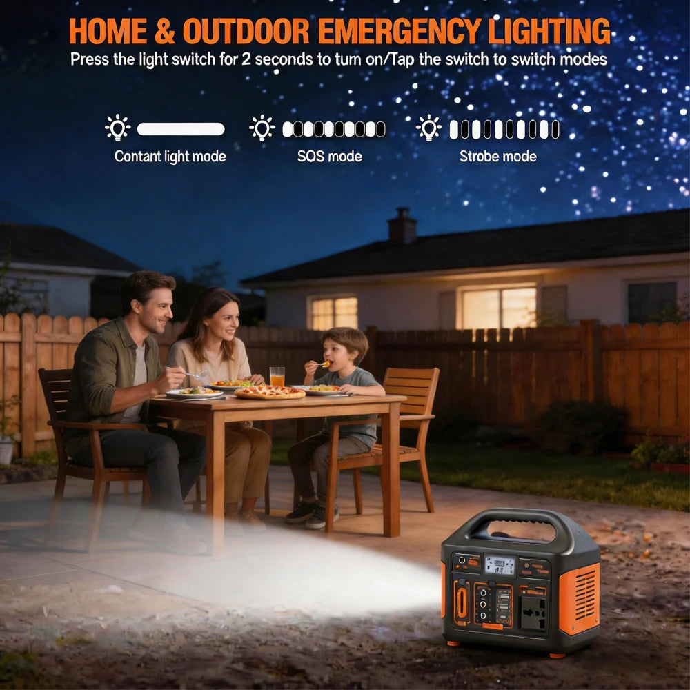 Gaiaray 500W/300W Portable Power Station with LiFePO4 Battery & Solar Generator