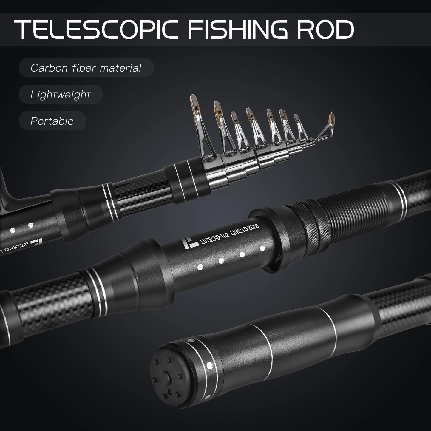 NEW Fishing Rod and Reel Set Fishing Rod and Reel Combo Portable Fishing Rod With Fishing Line Lures Carry Bag