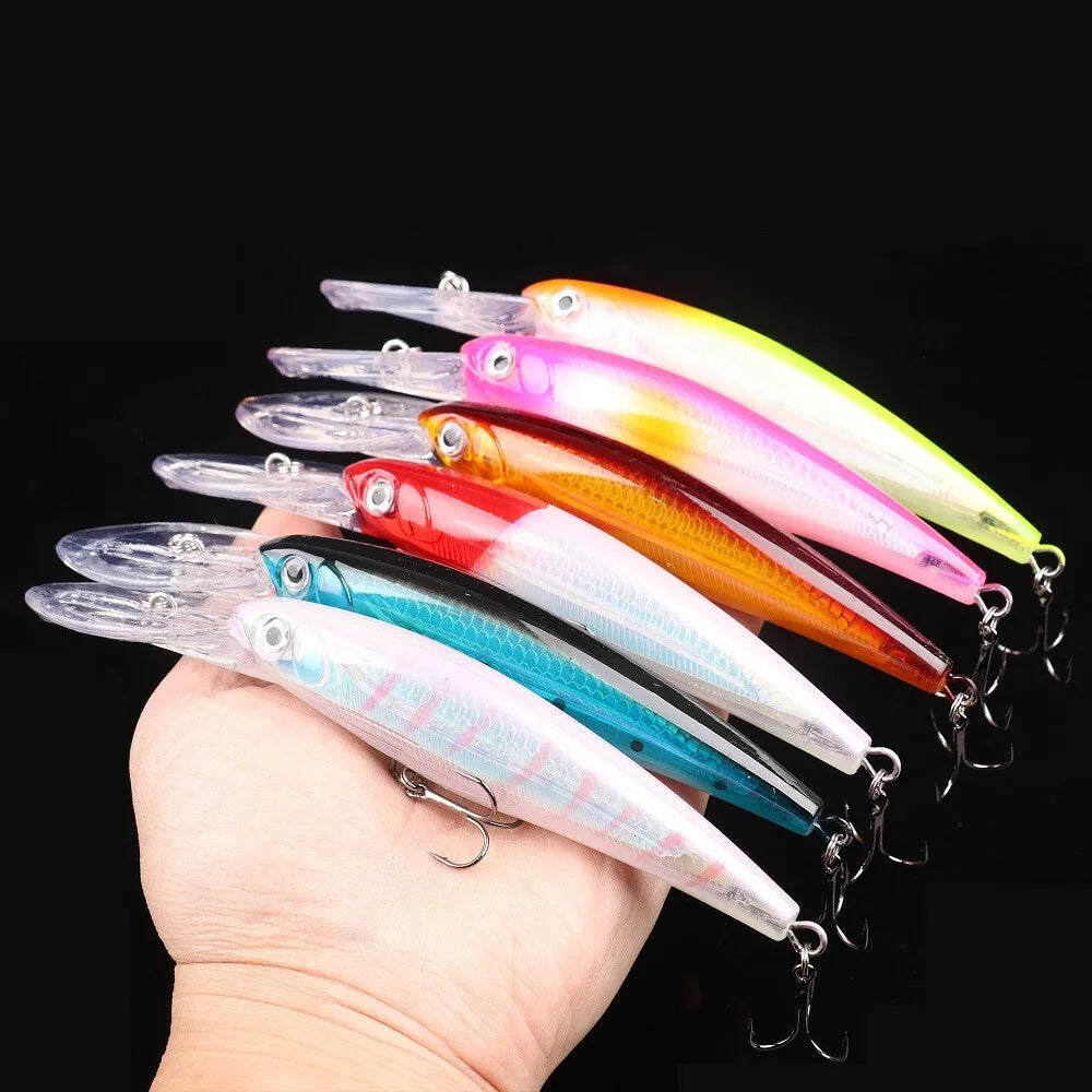 6-Pack 6.7-Inch Big Sea Fishing Minnow Crankbaits (1.09 oz)