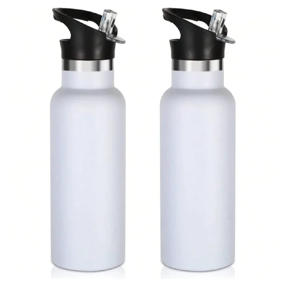 Insulated Water Bottle Bulk 2 Pack,Stainless Steel Water Bottles With Straw Lid