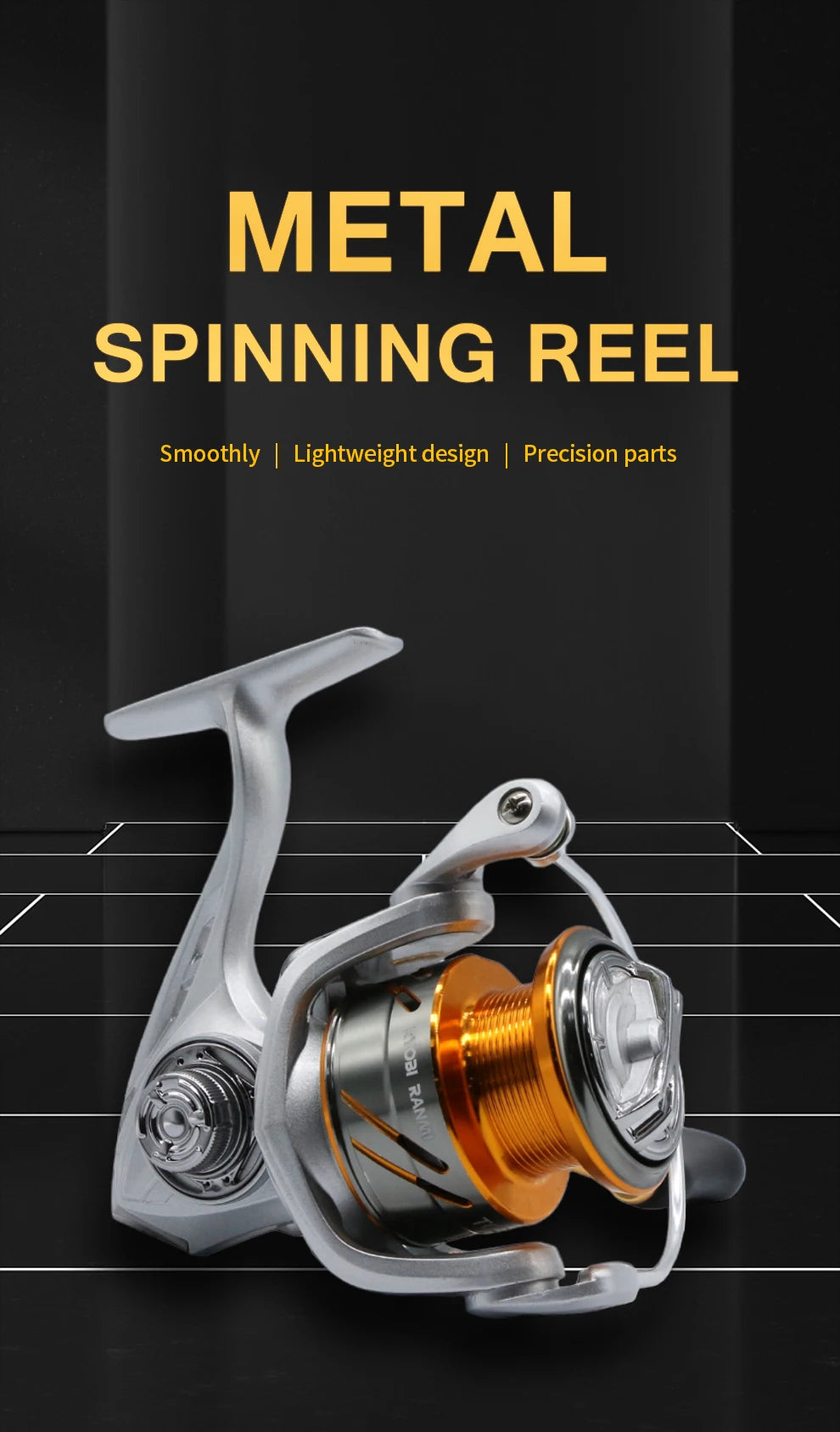 ROOBLINOS TC Spinning Reel Smooth Fishing Reel Strong Drag Lightweight Ball Bearings Saltwater Freshwater