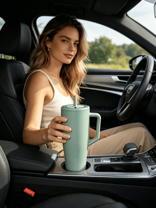 40 oz Leakproof Stainless Steel Travel Tumbler with Handle & Straw
